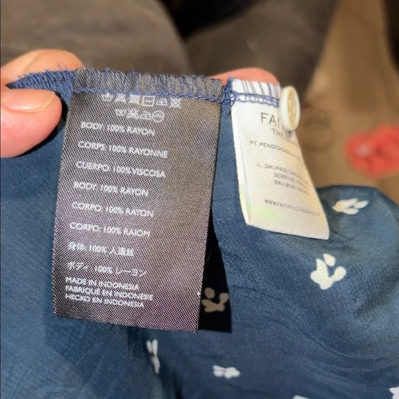 Faithfull the Brand Dark Teal Midi Dress with White Floral Pattern - Picture 6 of 7